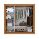 Ver imagem 3 de Guarda Roupa Casal 3 Pts com Espelho Atlas Amêndoa/branco/amêndoa