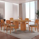 Ver imagem 1 de Mesa de Jantar Eloise 180cm Tampo Mdf Laminado com 6 Cadeiras Copper Moderna Mobília