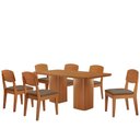 Ver imagem 2 de Mesa de Jantar Eloise 180cm Tampo Mdf Laminado com 6 Cadeiras Copper Moderna Mobília