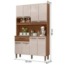 Ver imagem 4 de Armario de Cozinha Valparaiso 120 Cm com 8 Portas e 1 Gaveta Freijo/baunilha