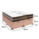 Ver imagem 3 de Cama Box Baú Casal Bipartido Sintético + Colchão Molas Ensacadas Texas Prime Colchões 138cm