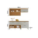 Ver imagem 3 de Kit de Cozinha 2 Peças Princesa 3 Peças (2 Balcões + 1 Aéreo) C3p29 Freijo/grafite-nesher