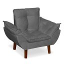 Ver imagem 6 de Mini Poltrona Cadeira Infantil de Criança Suede Cinza Escuro Pés Palito