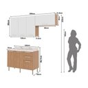 Ver imagem 3 de Cozinha Compacta 3 Peças com Armários e Balcão com Tampo Multimóveis CR20449