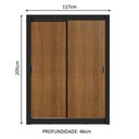 Ver imagem 4 de Guarda-roupa Solteiro Madesa Dallas 2 Portas de Correr 2 Gavetas - Preto/rustic