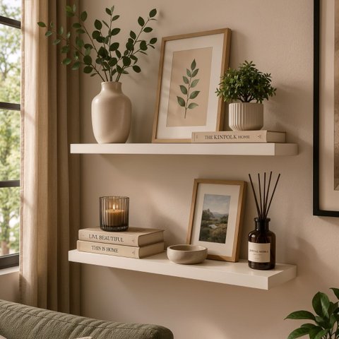 Kit de 2 Prateleiras 80cm MDF Branco - On Móveis