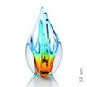 Escultura em Cristal Murano Água Marinha 23cm - São Marcos - 2