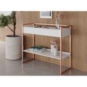 Ver imagem 3 de Aparador Moderno Estilo Industrial 2 Gavetas Branco Cobre
