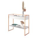 Ver imagem 1 de Aparador Moderno Estilo Industrial 2 Gavetas Branco Cobre