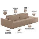 Ver imagem 4 de Sofá Ilha Modular para Sala 232cm com Puff Dublin K01 Veludo Bege - Lyam Decor
