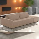 Ver imagem 2 de Sofá Ilha Modular para Sala 232cm com Puff Dublin K01 Veludo Bege - Lyam Decor