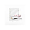 Ver imagem 1 de Espelho Camarim Suspenso 90x68cm para 4 Lâmpadas Pe2006 Tecno Mobili - Branco