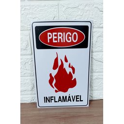 Kit Combo 10 Placa de Sinalização Perigo Inflamavel 20 X 30 - 4