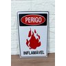 Kit Combo 10 Placa de Sinalização Perigo Inflamavel 20 X 30 - 4