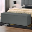 Ver imagem 1 de Calçadeira Baú Queen 1,60m Roma Suede Cinza Sky Mobile