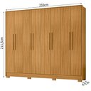 Ver imagem 2 de Guarda Roupa Casal Fortaleza 8 Portas 4 Gavetas Carvalho Americano - Incorplac