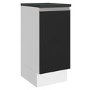 Ver imagem 1 de Balcão Armário de Cozinha 100% MDF 35 cm 1 Porta Branco Preto Acordes Madesa