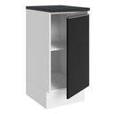 Ver imagem 6 de Balcão Armário de Cozinha 100% MDF 35 cm 1 Porta Branco Preto Acordes Madesa