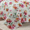 Ver imagem 3 de Kit Cobre Leito Colcha Casa Scarpa Mix Queen Estampado Dupla Face Floral 3 Peças - Lilian - Laranja