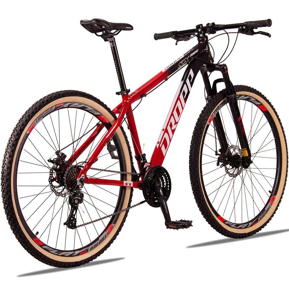 Bicicleta MTB SX Ride Aro 29 Quadro 17 com 21 Marchas Freio Mecânico Vermelho Preto - Dropp - 2