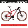 Bicicleta MTB SX Ride Aro 29 Quadro 17 com 21 Marchas Freio Mecânico Vermelho Preto - Dropp - 3