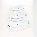 Ver imagem 3 de Jogo de Travessas Ovais em Vidro para Servir 3 Peças (1,5l+2l+3l)