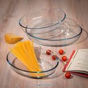 Ver imagem 2 de Jogo de Travessas Ovais em Vidro para Servir 3 Peças (1,5l+2l+3l)