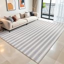 Ver imagem 3 de Tapete para Sala Quarto 2,00 X 2,50m Artesanal Cru Listrado Bege Rústico Antiderrapante