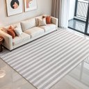 Ver imagem 4 de Tapete para Sala Quarto 2,00 X 2,50m Artesanal Cru Listrado Bege Rústico Antiderrapante