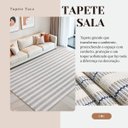 Ver imagem 5 de Tapete para Sala Quarto 2,00 X 2,50m Artesanal Cru Listrado Bege Rústico Antiderrapante