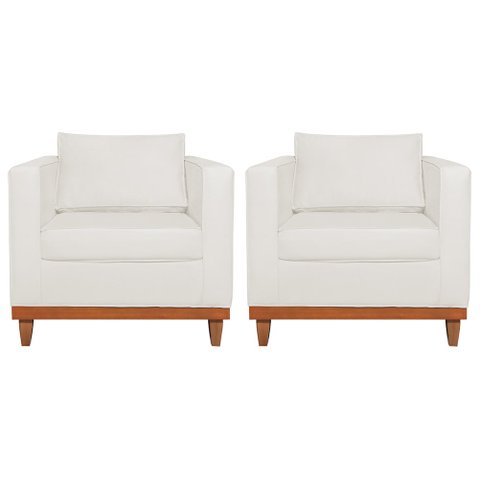 Kit 2 Poltronas Decorativa Europa Bouclé Branco - Amarena Móveis