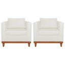 Ver imagem 1 de Kit 2 Poltronas Decorativa Europa Bouclé Branco - Amarena Móveis