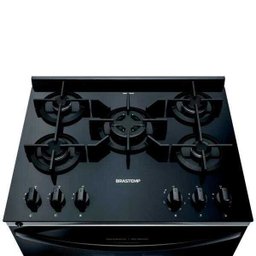 Fogão Brastemp 5 Bocas Preto com Mesa de Vidro e Turbo Chama - Bfs5Vce - 7