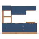 Ver imagem 2 de Cozinha Pérola 5 Peças com Rodapé Azul/Freijó Yescasa