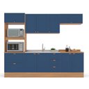 Ver imagem 5 de Cozinha Pérola 5 Peças com Rodapé Azul/Freijó Yescasa