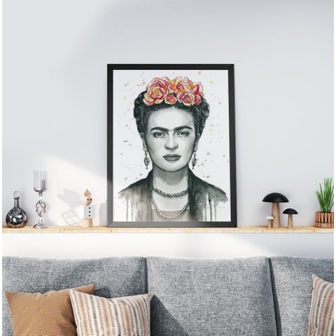 Quadro Decorativo Moldura Preta 30x40cm Frida