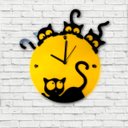 Ver imagem 2 de Relógio Gato Parede Cozinha Petshop Animais Amarelo