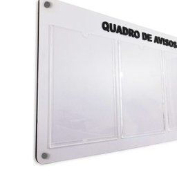 Quadro de avisos gestão à vista 3 displays A4 Branco - 2