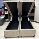 Ver imagem 2 de Cama Box Baú Bipartido Casal Premium 138x188x040 com 4 Articulações Corino Bege