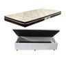 Cama Box Baú Solteiro 088x188 Premium Corino Branco + Colchão Espuma D33 Selado Firme Brown - 2