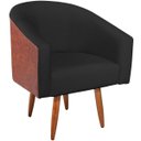 Ver imagem 5 de Poltrona Jade Decorativa Moderna Sala de Estar Quarto Escritório Conforto Corano Nozes e Linho Pés P