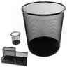 Kit Escritório com Lixeira aramado 12l + Porta Treco + Porta Lápis para Mesa ou escrivaninha - 1