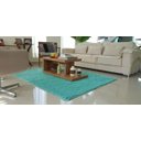 Ver imagem 4 de Tapete de Algodão para Sala/Quarto - Verde Tiffany - 1,50 x 2,00