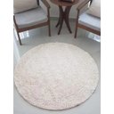 Ver imagem 1 de Tapete Algodão Par Sala/Quarto - Redondo - 1,50 x 1,50 - Cor Cru