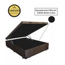 Ver imagem 1 de Base Box Baú Viúva Luxo Blindado NK Camas Suede Marrom 41x128x188