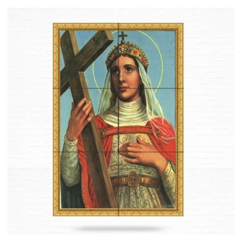 Quadro Santa Helena com a Santa Cruz 60x40 em Azulejos