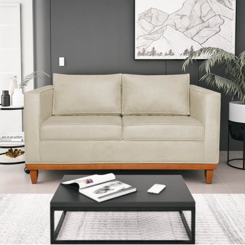 Sofá 3 Lugares Europa 180 cm Estilo Conforto e Elegância Suede Bege - ADJ Decor