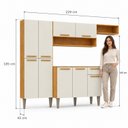 Ver imagem 5 de Cozinha Compacta 9 Portas 1 Gaveta Puxador de Madeira Alana Cinamomo/Off White Espresso Móveis