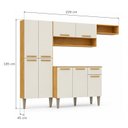 Ver imagem 4 de Cozinha Compacta 9 Portas 1 Gaveta Puxador de Madeira Alana Cinamomo/Off White Espresso Móveis