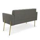 Ver imagem 5 de Sofá Namoradeira e 2 Poltronas Pé de Ferro Dourado Elisa Suede Grafite D03 - D'Rossi